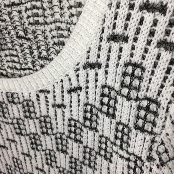 Ruby Rd White & Black Scoopneck Fringe Sweater - Picture 3 of 7